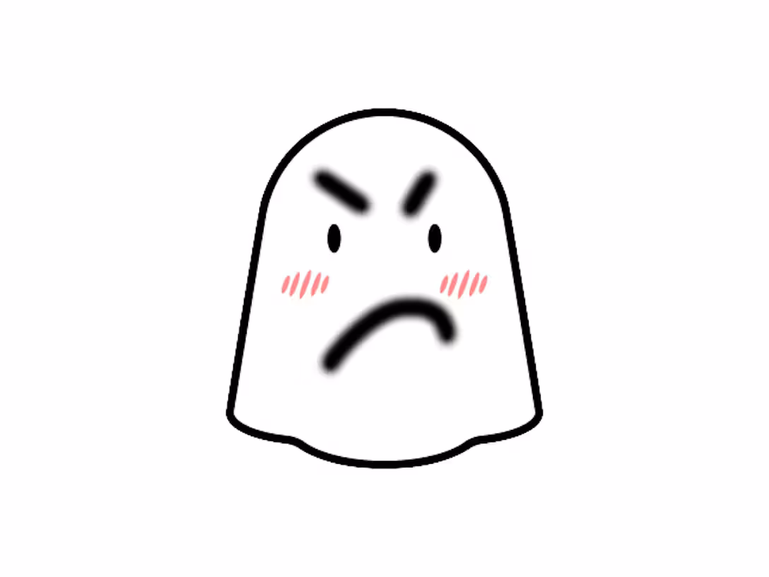 Cartoon character Boo with a sad expression