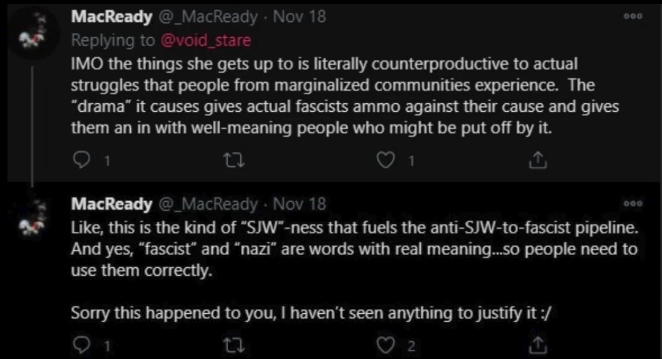 Person standing up for themselves online
