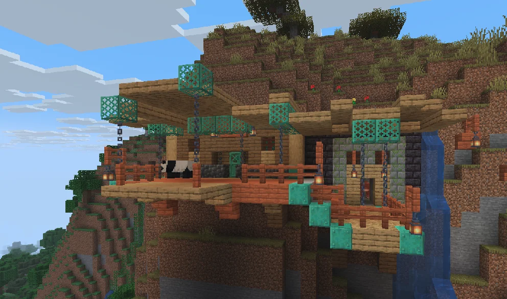 Minecraft dock waiting for a Ghast mount