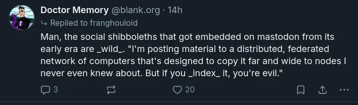 Screenshot of outdated concerns about Mastodon.