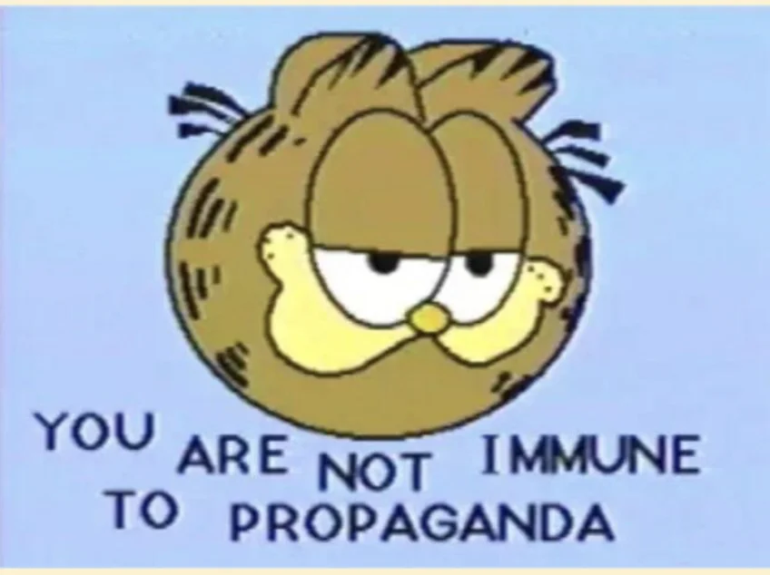 Person holding a megaphone, symbolizing propaganda