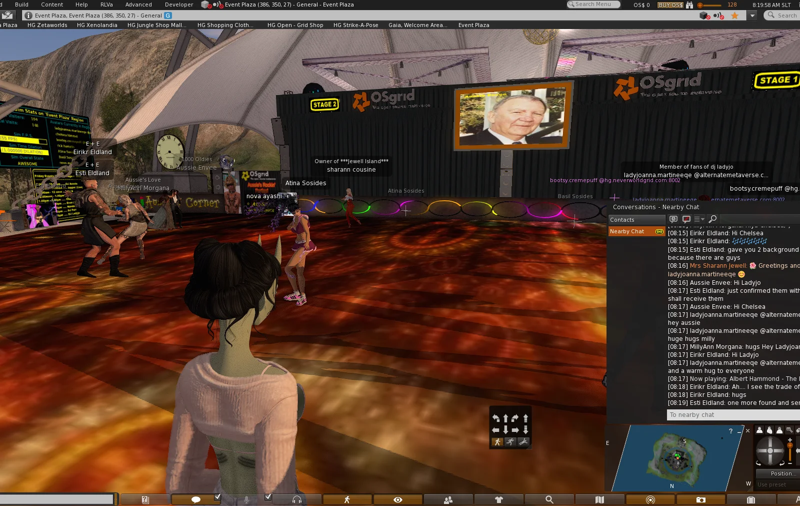 People gathered in a virtual plaza