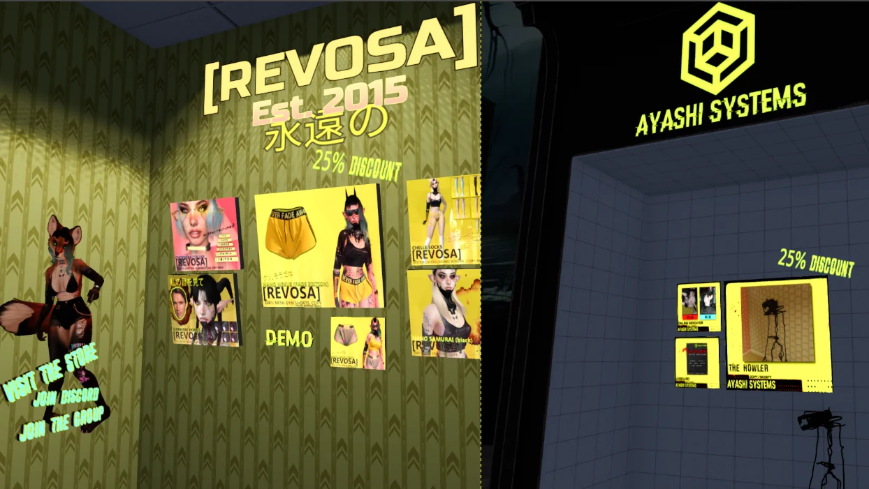 Progeny Mall in Second Life with stores and shops.