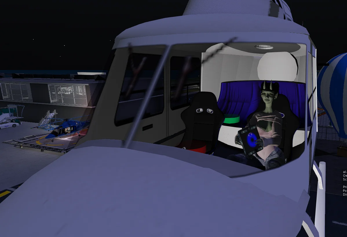 Person flying in a virtual world